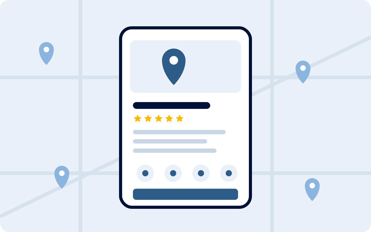 Google Business Profile management for Calgary and Cochrane businesses, shown on a phone with map pins and reviews